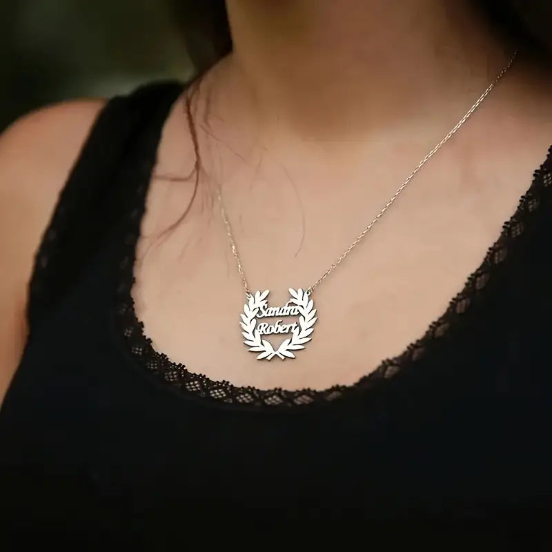 Özel İkili İsim Harf Çelenk Kolye | 925 Gümüş