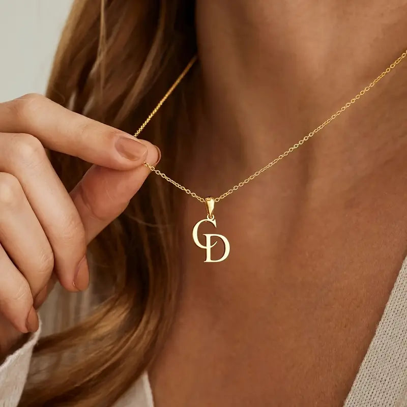 Çift Harfli Tasarım Kolye | 925 Gümüş