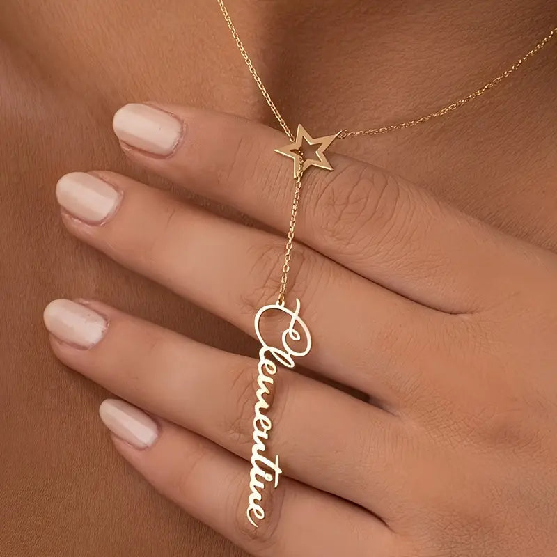 Yıldızlı İsim Sallantılı Star Kolye | 925 Gümüş