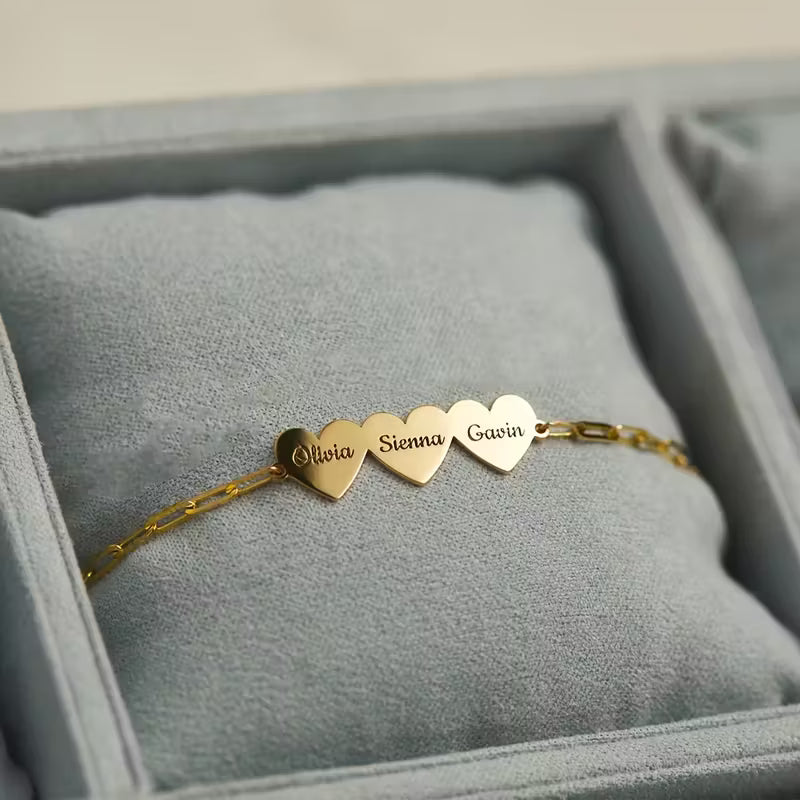 Kişiselleştirilmiş İsim Kalp Bileklik | 925 Gümüş