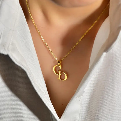 İç İçe Harf Tasarım Kolye | 925 Gümüş