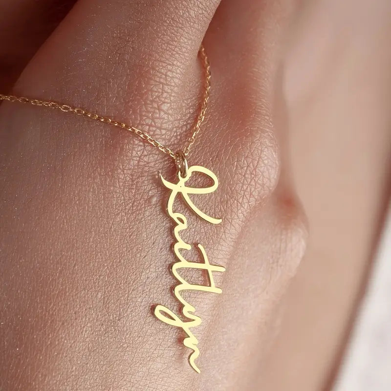 Dikey İsim Kolye | 925 Gümüş