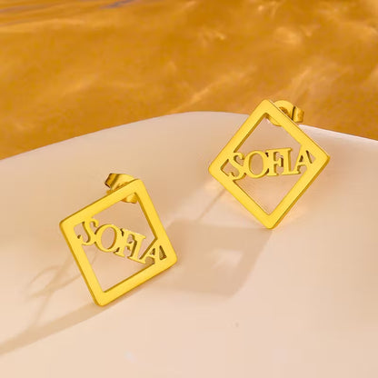 Kadınlar İçin Özel Ad Yazılı Küpe | 925 Gümüş