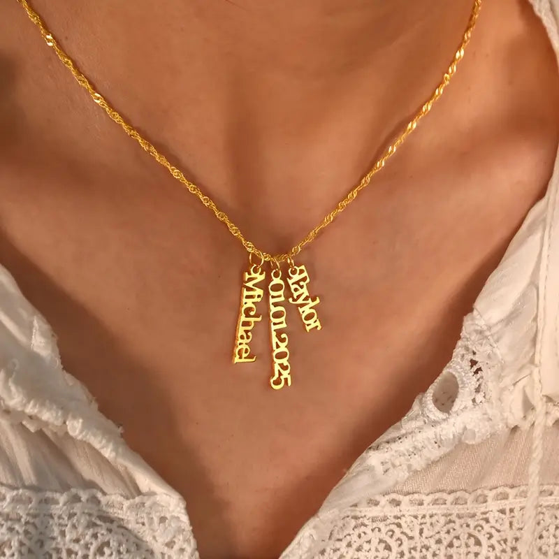 Singapur Çoklu İsim Kolye | 925 Gümüş