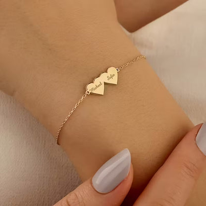 Özelleştirilebilir Kalp Şeklinde İsim Bilekliği | 925 Gümüş