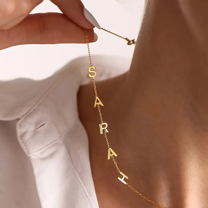 Düz İsimli Yan Kolye | 925 Gümüş