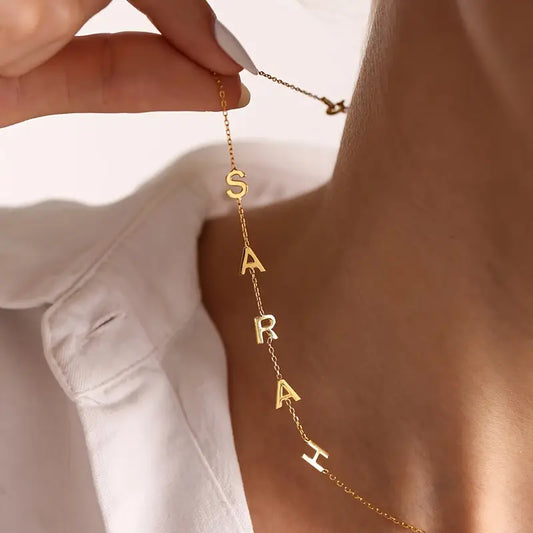 Düz İsimli Yan Kolye | 925 Gümüş