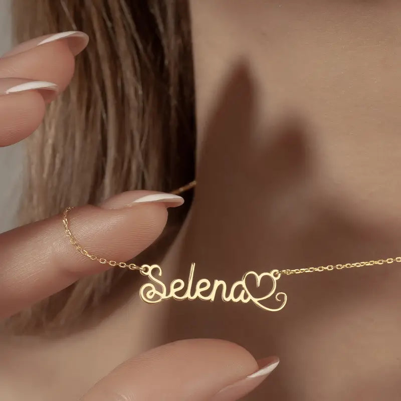 Kişiye Özel Kalp Detaylı İsim Kolye | 925 Gümüş