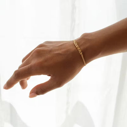 Özel Ad Zinciri İsim Bilekliği Kişiselleştirilmiş | 925 Gümüş