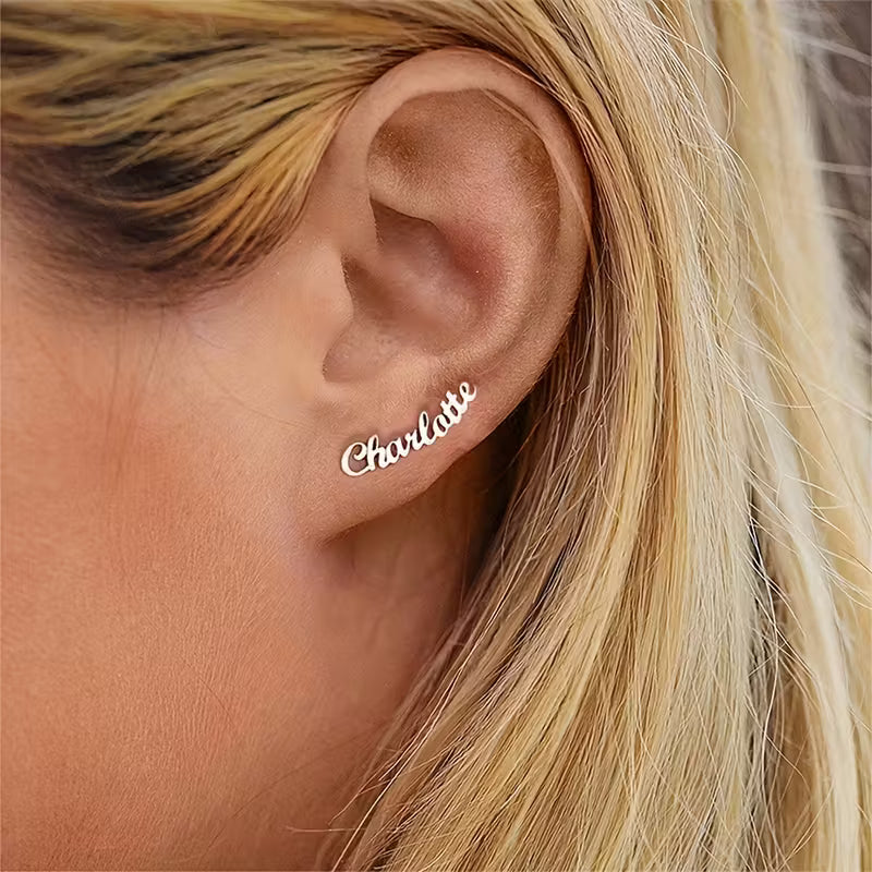 Kişiselleştirilebilir İsimli Küpe| 925 Gümüş