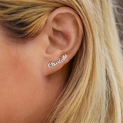 Kişiselleştirilebilir İsimli Küpe| 925 Gümüş