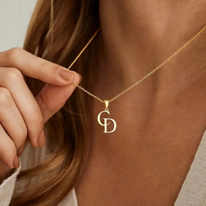 Çift Harfli Tasarım Kolye | 925 Gümüş