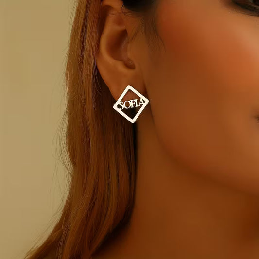 Kadınlar İçin Özel Ad Yazılı Küpe | 925 Gümüş