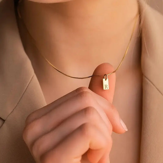 KÜP PLAKAM HARFİM KOLYE | 925 Gümüş