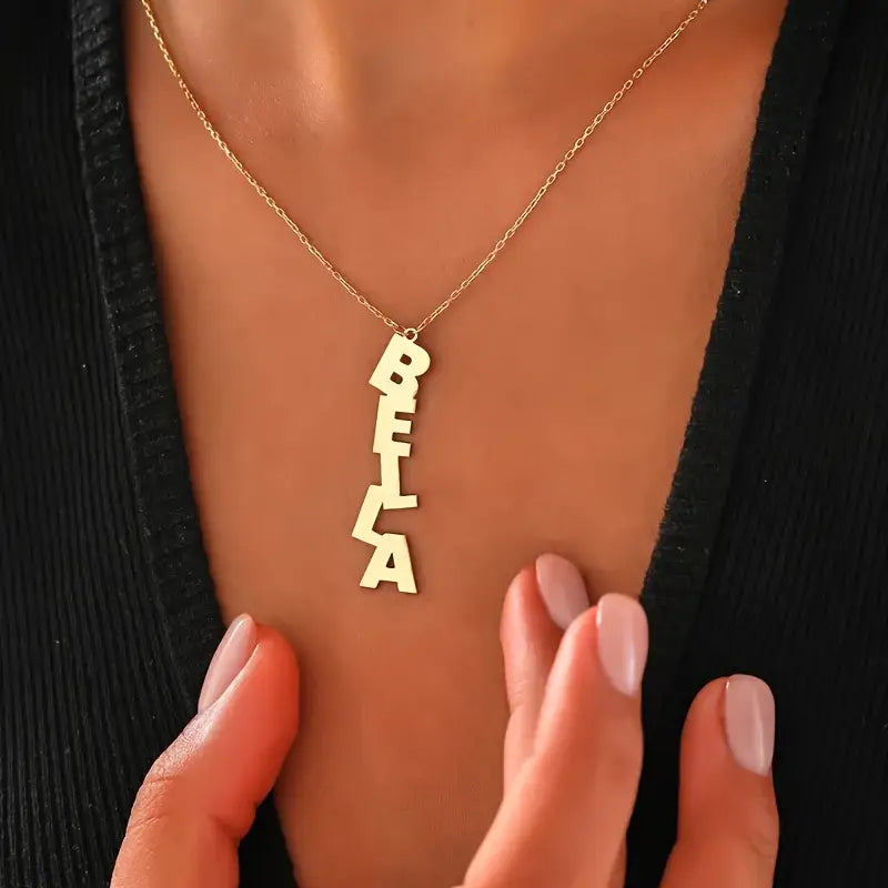 Dikey Harf Kolye | 925 Gümüş