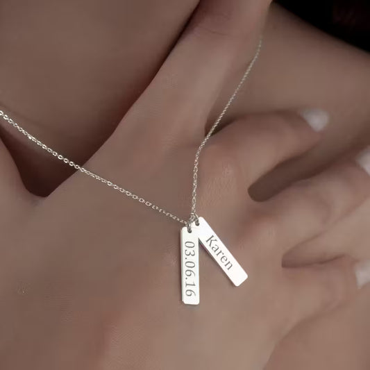 İsim ve Tarih Kolye | 925 Gümüş