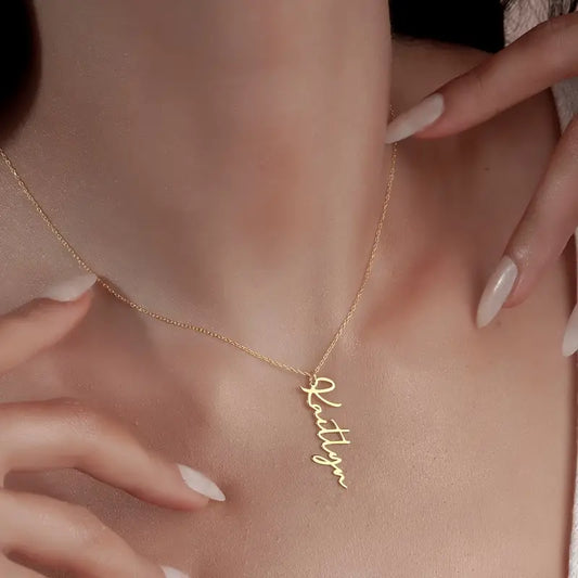 Dikey İsim Kolye | 925 Gümüş