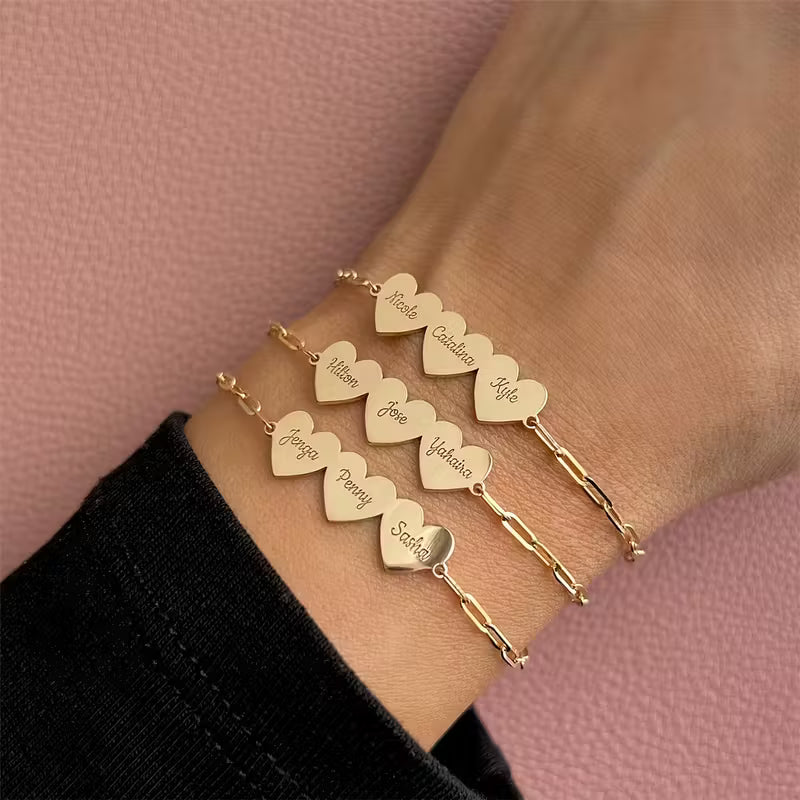 Kişiselleştirilmiş İsim Kalp Bileklik | 925 Gümüş