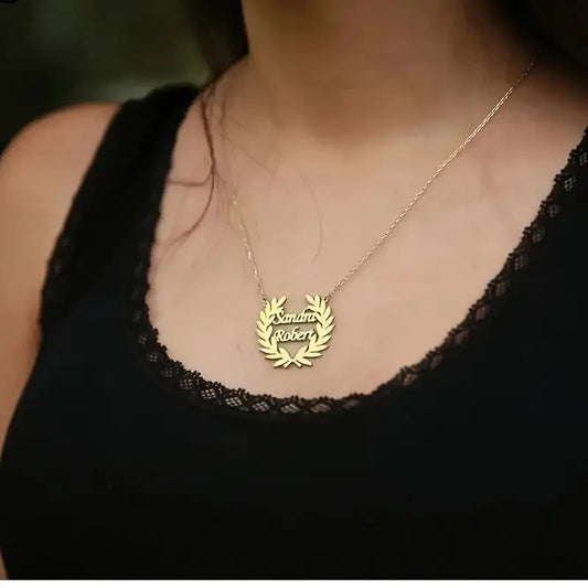 Özel İkili İsim Harf Çelenk Kolye | 925 Gümüş