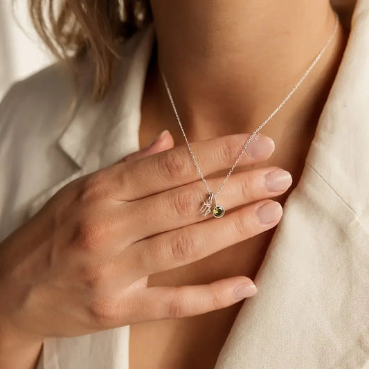 Minimalist Zarif Burç Zodyak Doğum Taşı Kolye | 925 Gümüş