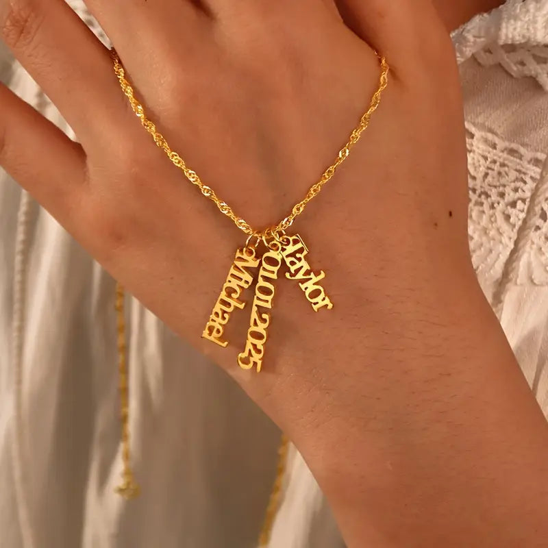 Singapur Çoklu İsim Kolye | 925 Gümüş