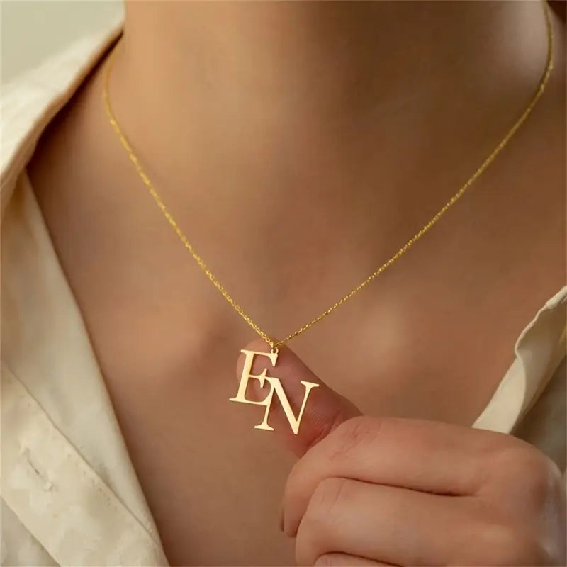 Özel 2 Başharf Kolye | 925 Gümüş