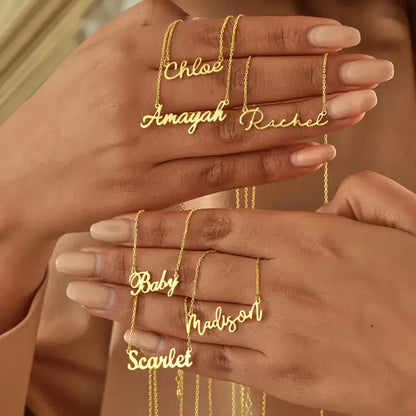 Klasik Yatay İsimli Kolye | 925 Gümüş