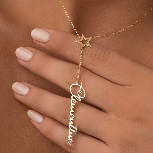Yıldızlı İsim Sallantılı Star Kolye | 925 Gümüş