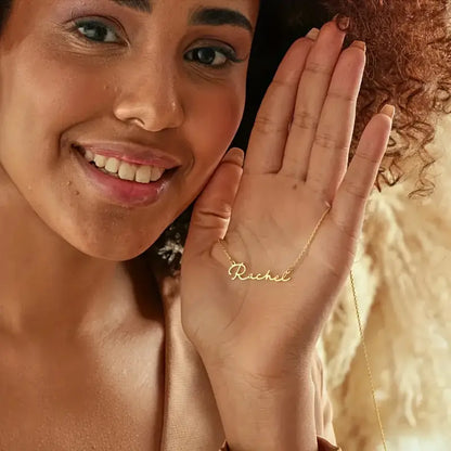 Klasik Yatay İsimli Kolye | 925 Gümüş