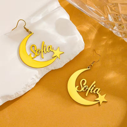 Kişiye Özel İsimli Sarkık Küpe | 925 Gümüş